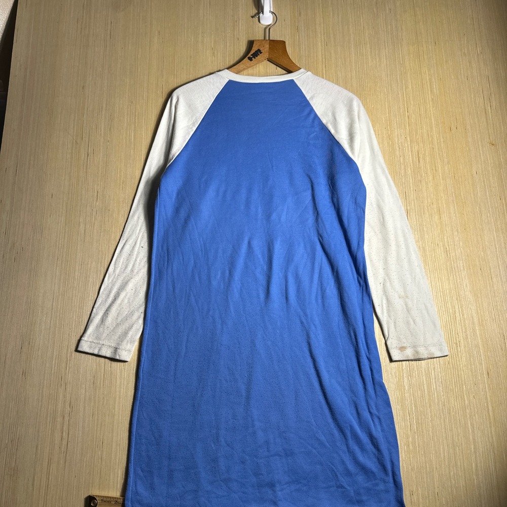 Vintage Blue Night Nightgown Womens Small Blue 90s Penguin Reindeer Sleepwear - Picture 15 of 15